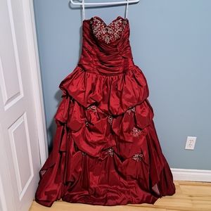 Red Ballgown with Crystal Butterfly Details